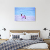 Seitenprofil eines am Strand stehenden Hundes, Leinwanddruck (Insitu (Schlafzimmer))