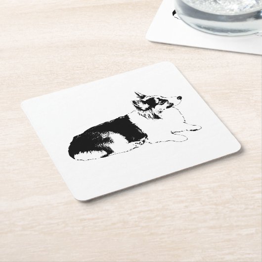 Seitenprofil-Pause Rechteckiger Pappuntersetzer (angewinkelt)