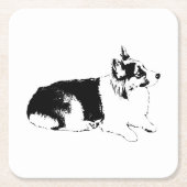 Seitenprofil-Pause Rechteckiger Pappuntersetzer (Vorderseite)