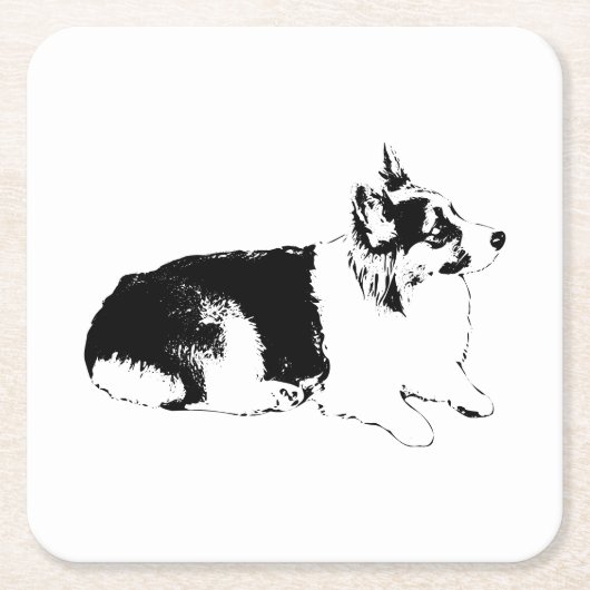 Seitenprofil-Pause Rechteckiger Pappuntersetzer (Vorderseite)