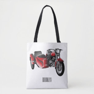 Seitenwagen-Motorrad-Cartoons-Illustration  Tasche