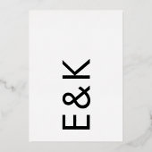 Seitenwege Onyx Hochzeit echte GOLD Foil Einladung (Rückseite)