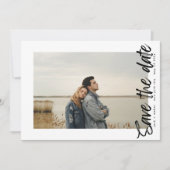 Seitenwege QR-Code Moderne, einfache Foto-Grenze Save The Date (Vorderseite)