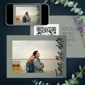 Seitenwege QR Code Modernes, einfaches Foto Moss G Save The Date