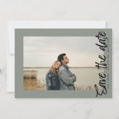 Seitenwege QR Code Modernes, einfaches Foto Moss G Save The Date (Vorderseite)