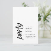 Seitenwege Schwarz Moderne einfache Hochzeit Begleitkarte (Stehend Vorderseite)