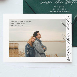 Seitenweise QR-Code einfach elegant Foto-Grenze Save The Date