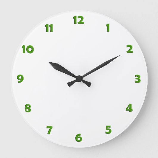 Seitenzahlen - grün große wanduhr (Vorderseite)