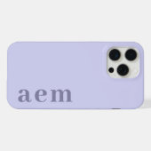 Seitiges Monogramm Initialen Heather Blau Minimali iPhone Hülle (Rückseite (Horizontal))