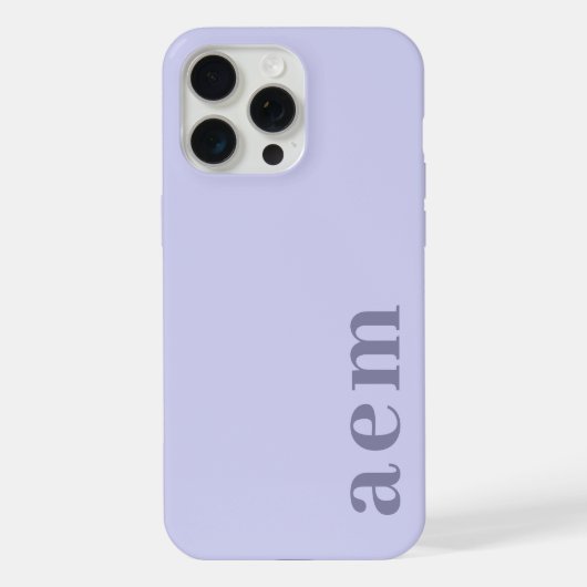 Seitiges Monogramm Initialen Heather Blau Minimali iPhone Hülle (Rückseite)