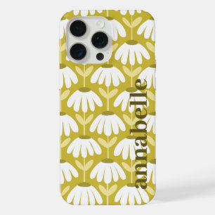 Seitiges Monogramm Name Dunkelgold Oliv Vintage Bl iPhone 15 Pro Max Hülle