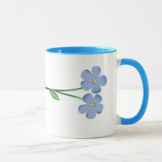 Seitlich blaue Blumen Tasse