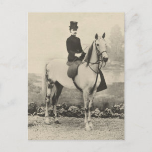 Seitlich reiten 1800er postkarte