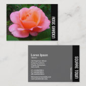 Seitliche Band - rosa Rose Visitenkarte (Vorne/Hinten)