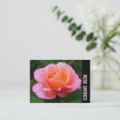 Seitliche Band - rosa Rose Visitenkarte (Stehend Vorderseite)