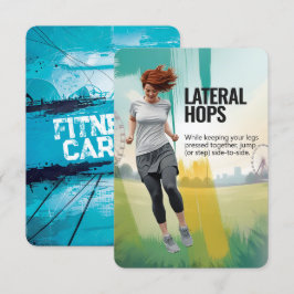 Seitliche Hops Fitness Card mit blauem Hintergrund Save The Date