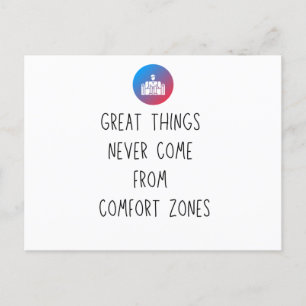 Seitliche Hustle aus meiner Comfort Zone Motivatio Postkarte