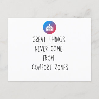 Seitliche Hustle aus meiner Comfort Zone Motivatio Postkarte