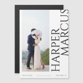 Seitliche Namen Modernes Foto Speichern Sie die Da Magneteinladung (Vorne/Hinten)