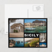 Seitliche schwarze Postkarte mit mehrfacher Bildco (Vorne/Hinten)