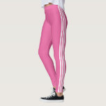 Seitliche Streifen rosa Leggings mit benutzerdefin<br><div class="desc">Benutzerdefinierte Farben Sport Drei weiße Streifen Pink Leggings - oder wählen / Ihre Lieblings-Leggings und Stripe-Farben hinzufügen / auch Text / mehr - Neu verkleinern und verschieben / entfernen / hinzufügen / Farben oder Text mit Anpassungstool. Design von MIGNED</div>