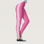 Seitliche Streifen rosa Leggings mit benutzerdefin (Rechts)