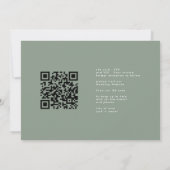 Seitliche Wege QR Code Foto Sage Green White Save The Date (Rückseite)