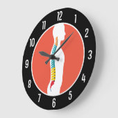 Seitliche Wirbelsäule auf der Silhouette Moderne C Große Wanduhr (Winkel)