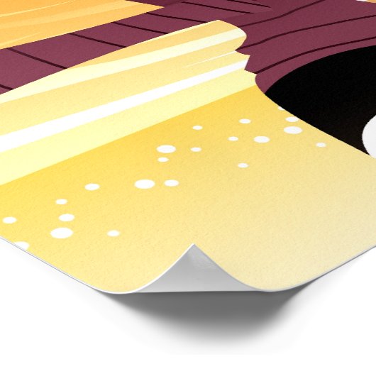 Seitlicher Blick auf das junge, am Strand stehende Poster (Ecke)