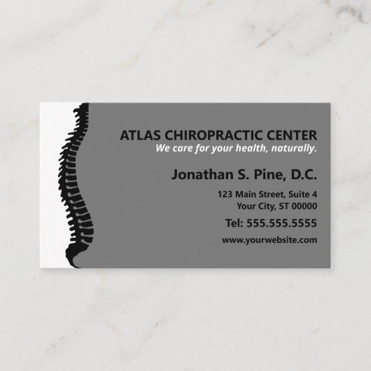 Seitlicher Chiropraktor Terminkarte (Vorderseite)