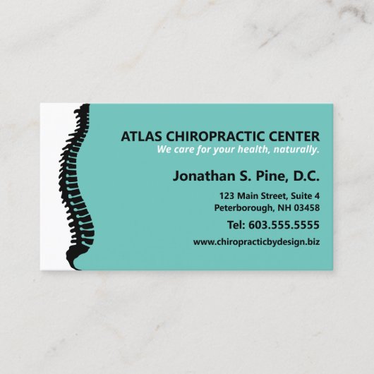 Seitlicher Chiropraktor Terminkarte (Vorderseite)