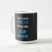 Seitlicher Hustle Cooties Neon Blue Text Kaffeetasse (Vorderseite Links)