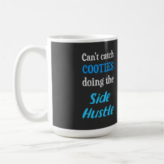 Seitlicher Hustle Cooties Neon Blue Text Kaffeetasse