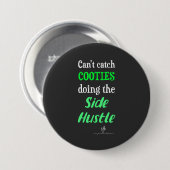 Seitlicher Hustle Cooties Neon Green Text Button (Vorne & Hinten)