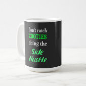 Seitlicher Hustle Cooties Neon Green Text Kaffeetasse (Vorderseite Links)