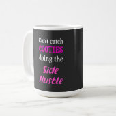 Seitlicher Hustle Cooties Neon Pink Text Kaffeetasse (Vorderseite Links)