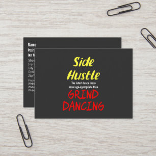 Seitlicher Hustle gegen grind tanzende Neon Gelber Visitenkarte