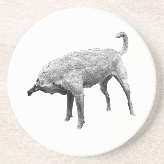 Seitlicher Terrier Charm Getränkeuntersetzer (Vorne)