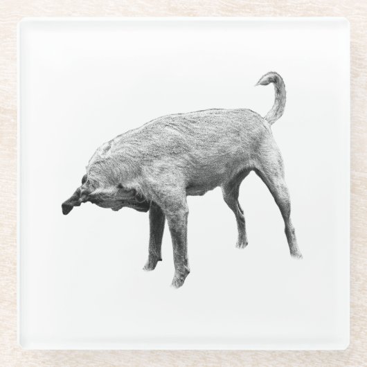 Seitlicher Terrier Charm Glasuntersetzer (Vorderseite)