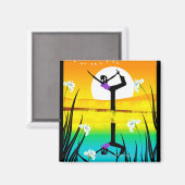 Seitliches Profil einer Frau, die Yoga praktiziert Magnet (Vorderseite/Rückseite)