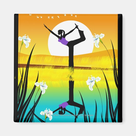 Seitliches Profil einer Frau, die Yoga praktiziert Magnet (Vorne)