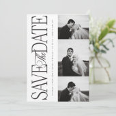 Seitliches Skript Speichern Sie das Datum Foto Ank Save The Date (Stehend Vorderseite)