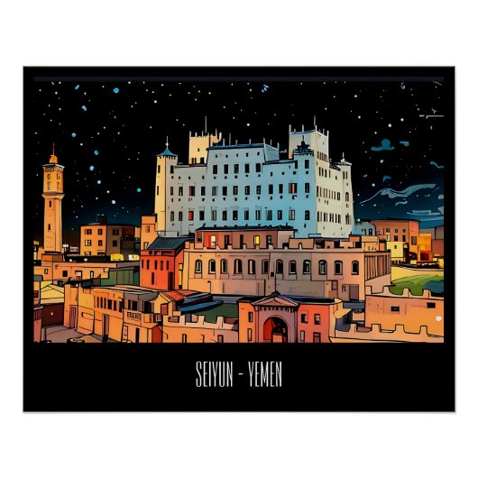 Seiyun Stadt - Jemen Poster (Vorderseite)