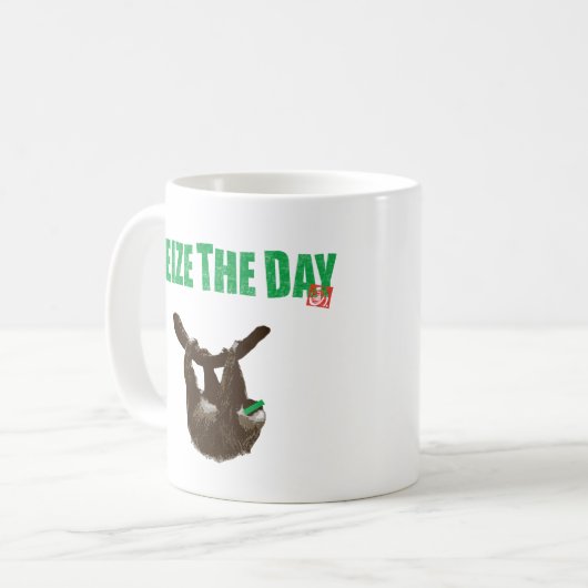 SEIZE THE DAY KAFFEETASSE (Vorderseite Links)