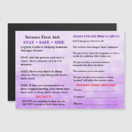 Seizure First Aid | Medical Alert Magnetkarte