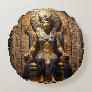 Sekhmet – Lion-Headed War Goddess Rundes Kissen