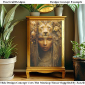 Sekhmet Lioness Goddess Portrait EW1 Decoupage Seidenpapier