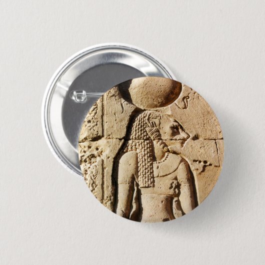 Sekhmet Löwin hieroglyphisch Button (Vorne & Hinten)