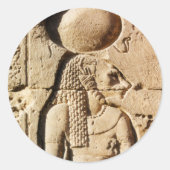 Sekhmet Löwin hieroglyphisch Runder Aufkleber (Vorderseite)