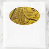 Sekhmet Ovaler Aufkleber (Tasche)